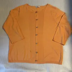 Aylesbury オレンジ ニット 五分袖 カーディガン Lサイズ