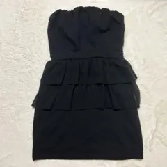 rienda ストラップレス ミニワンピース ブラックのサムネイル