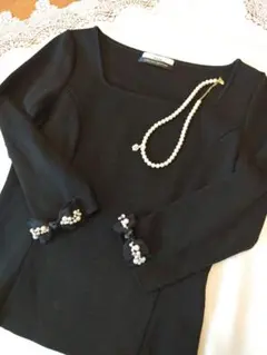 René 黒の華やかニット　エムズグレイシーお好きな方にも