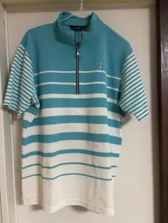【Munsingwear】ゴルフウェア半袖ポロシャツ LLサイズbハーフジップのサムネイル