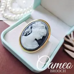 CAMEO ストーン メノウ カメオ ブローチ ペンダント 貴婦人 楕円形