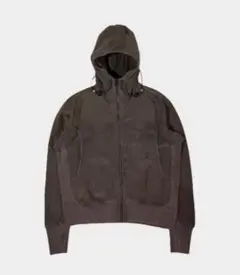 90s-00s イタリア製 シープレザー 切り替え パーカー hoodie 本革 