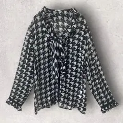 NARACAMICIE 総柄シアーシフォンフリルブラウス 黒 1*RD914 - メルカリ