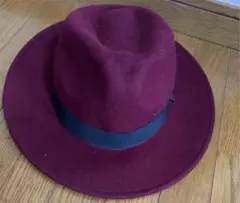 未使用　ロデオクラウンズ　帽子　ハット　ワインレッド　秋冬用