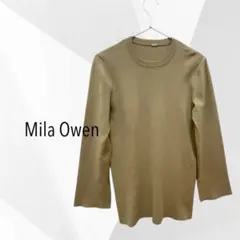 * Mila Owen ミラオーウェン カーキ 袖スリット 長袖 ニット 秋冬