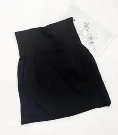 ブラック タイトスカート 前ポケット付き アリエク