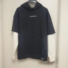 KANGOL 重ね着風 パーカー ブラック