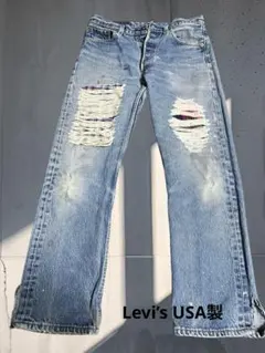 Levi’s USA製 リメイク クラッシュデニム グランジ Y2K ジーンズ