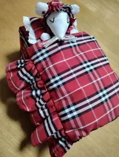 ティッシュケース・チェック柄　レッドのサムネイル