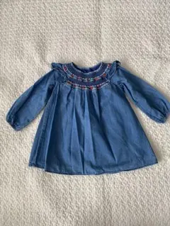 babyGAP デニム刺繍ワンピース（長袖）