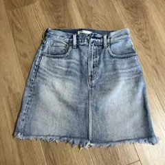 MOUSSY デニムミニスカート フリンジヘム