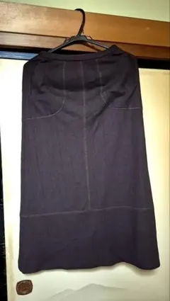 古着 ダークブラウン タイトスカート ひざ下丈