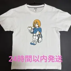 CUNE Tシャツ 食パンを食べる女の子 ホワイト Mサイズ　半袖のサムネイル