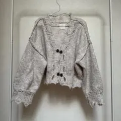 Kastane リサイクルヤーンクロップドカーディガン