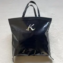 KITAMURA キタムラ トートバッグ エナメル 黒ブラック