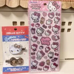 ハローキティ ぷっくりったいヘアクリップ2P＆シールセット
