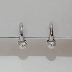 1997 ミキモトペルリータパールイヤリングK18WGホワイトゴールド5.2mm