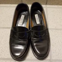 HARUTA used ハルタ ブラック ローファー シューズ 靴 24.5㎝