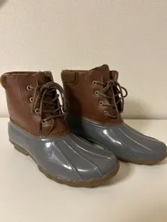 Jessica Cally 防水ワークブーツ グレーとブラウン