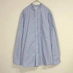 チャオパニックティピー 【M】ストライプ柄 バンドカラーシャツ 長袖
