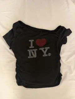 I LOVE NY ラインストーン 半袖カットソー