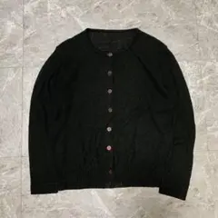 黒ボタン付きニットカーディガン g39
