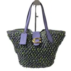 極美品✨COACH コーチ ストローバッグ スモールトート 完売カラー