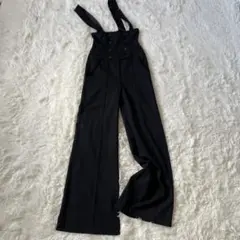 DOUBLE n ワイドレッグサロペット 36 ストラップ調整可