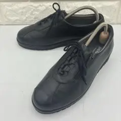 【美品】asics アシックス ペダラ レザースニーカー 24 サイドジップ 黒