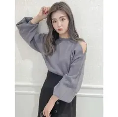 dazzlin ショルダーオープンボリュームニットトップス