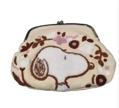 スヌーピーフワモコがま口ポーチ　ショルダーバッグ