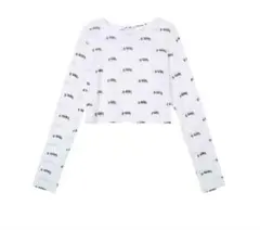 新品タグ付き　エックスガール　シアー　総ロゴ　トップス　M