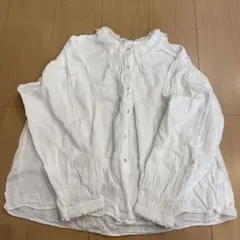 ホワイトレース襟長袖シャツ