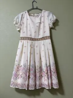 花柄プリント 半袖膝丈ワンピース Mサイズのサムネイル