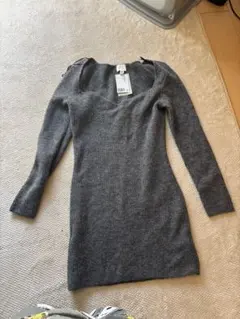 H&M グレー ニットワンピース M