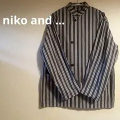 niko and ... メンズ　スタンドカラーシャツ　ストライプ　ジャケット