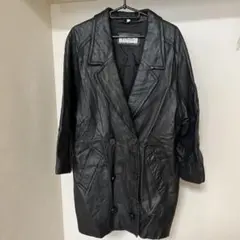 ブラックレザーダブルブレストジャケット