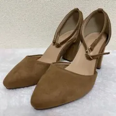 【新品未使用】menue アンクルストラップ パンプス 23.5cm キャメル