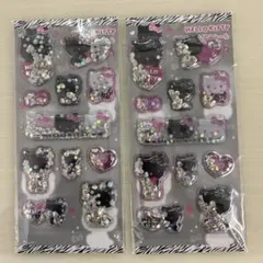 【新品正規品】サンリオ　キラキラカプセルシール⭐︎ハローキティ⭐︎ブラック2枚セット