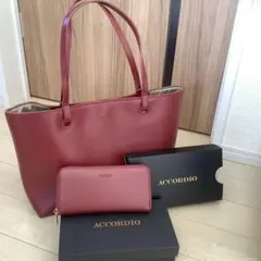 BARCOS 赤 トートバッグと財布セット