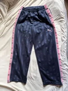 PUMA ストライプジャージ SSサイズ　ネイビー/ピンク