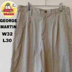 USA古着 GEORGEMARTIN チノパン　W32L30 ベージュツータック
