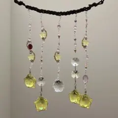 【特別割引】星のサンキャッチャー　ピンク　クリスタル　5連