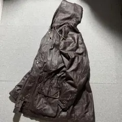 80s 90s ヴィンテージ ラム レザー フーディー セミロング jk 本革