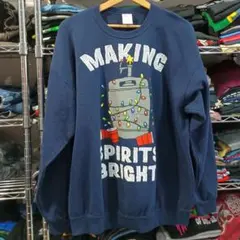 USA古着 アメカジ ビッグプリントスウェット ネイビー