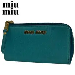 希少✨ミュウミュウ　パール　クリスタル　２つ折り財布　青　水色 Amazon | [ミュウミュウ] MIU MIU 3つ折り財布 5MH021 2F3R