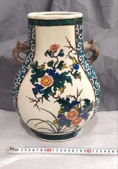 2001 古九谷　青九谷　角福　花瓶　時代物 2001 古九谷 青九谷 角福 花瓶 時代物 - メルカリ