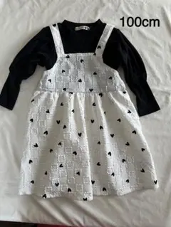 ハート柄ジャンパースカート ワンピース100cm 値下げ致しました