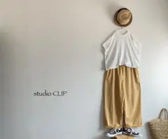 studio CLIP ‧̍̊·̊ リネン混　ワイドパンツ　ゆったり　総ゴム　春夏
