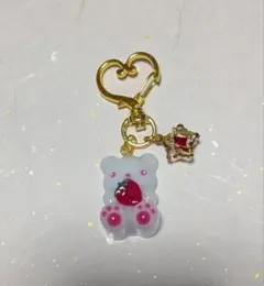 くまさんのレジンキーホルダー・赤